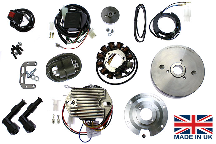 Ducati Twin Plug Option - Wide Case models 250, 350, 450 - Digital CDI Ignition + Alternator 120w Kit - STK-164-HT2